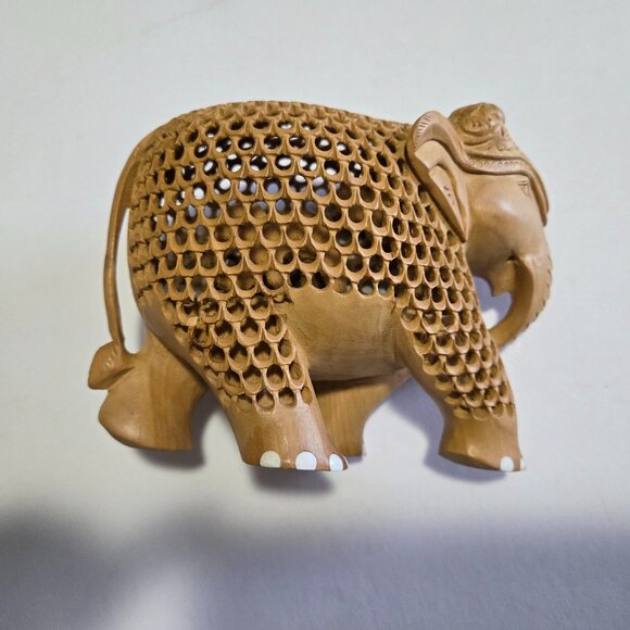 Hand-carved Wooden Elephant - Picture 1 of 11